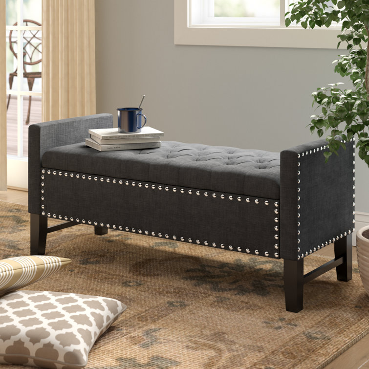 Alcott Hill® Tess Upholstered Flip Top Storage Bench & Reviews Wayfair